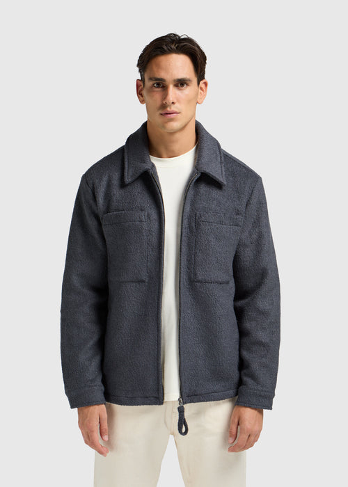 Premium Wool Jacket - Navy