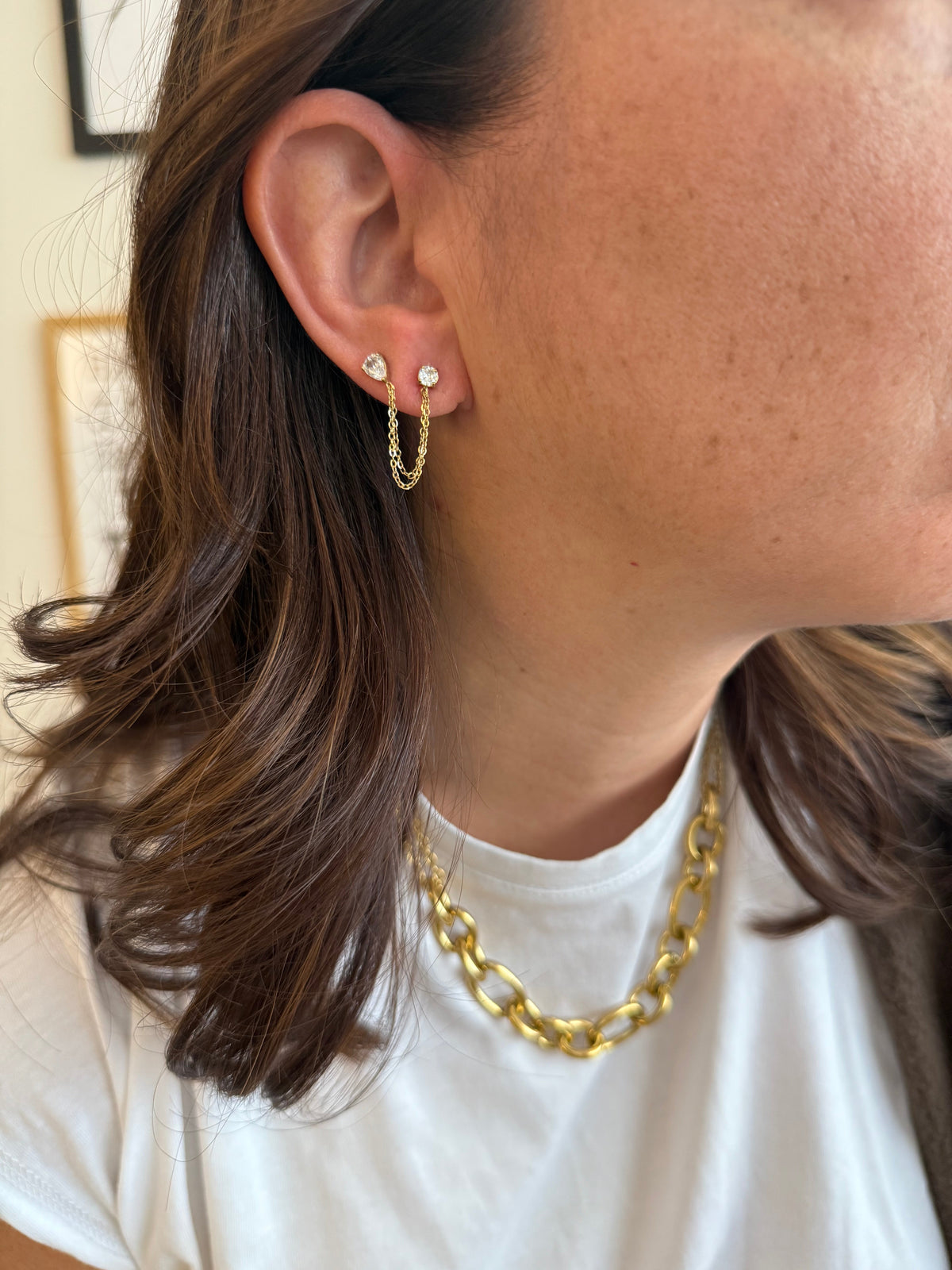 Boucles D'Oreilles Danica - Monoboucle - Doré Ou Argent