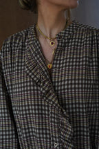 Colette Brown Check Blouse