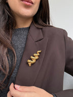 Vintage Monet Brooch - Golden Spiral