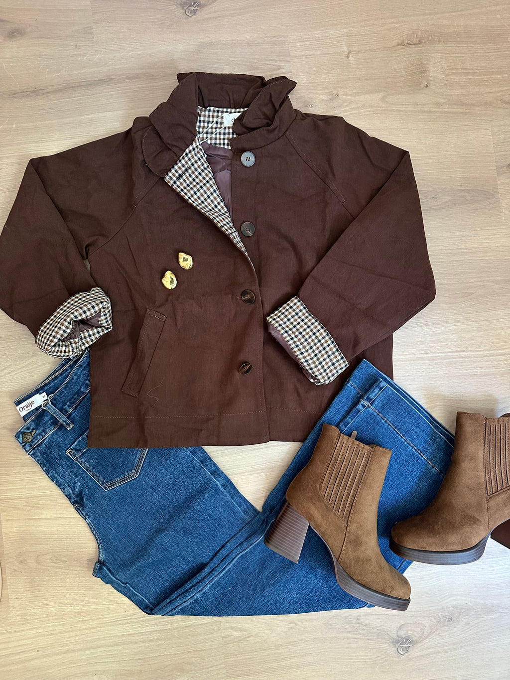 Alice chocolate cotton trench jacket