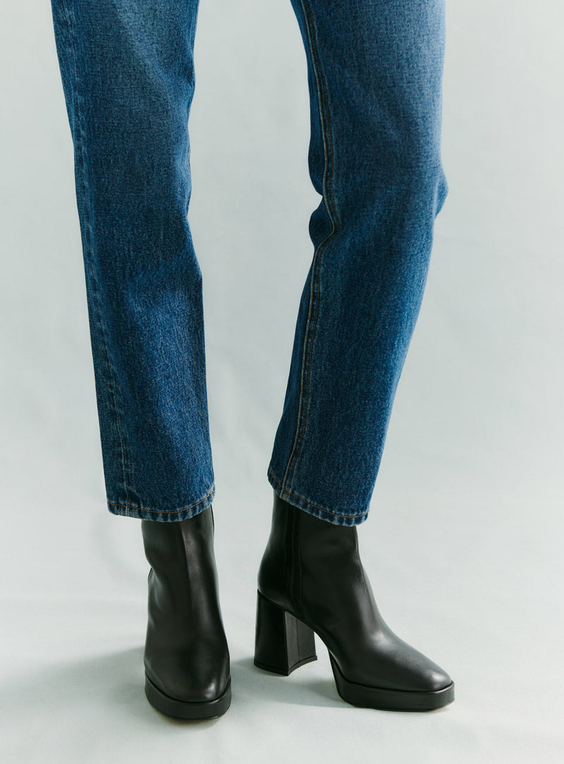 BOTTINES CUIR NOIR CALYPSO PETITE MENDIGOTE