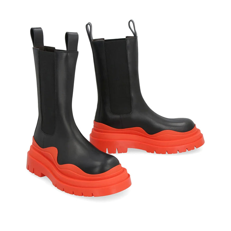 Bottes - Bottega Veneta Leather Tire  - Black