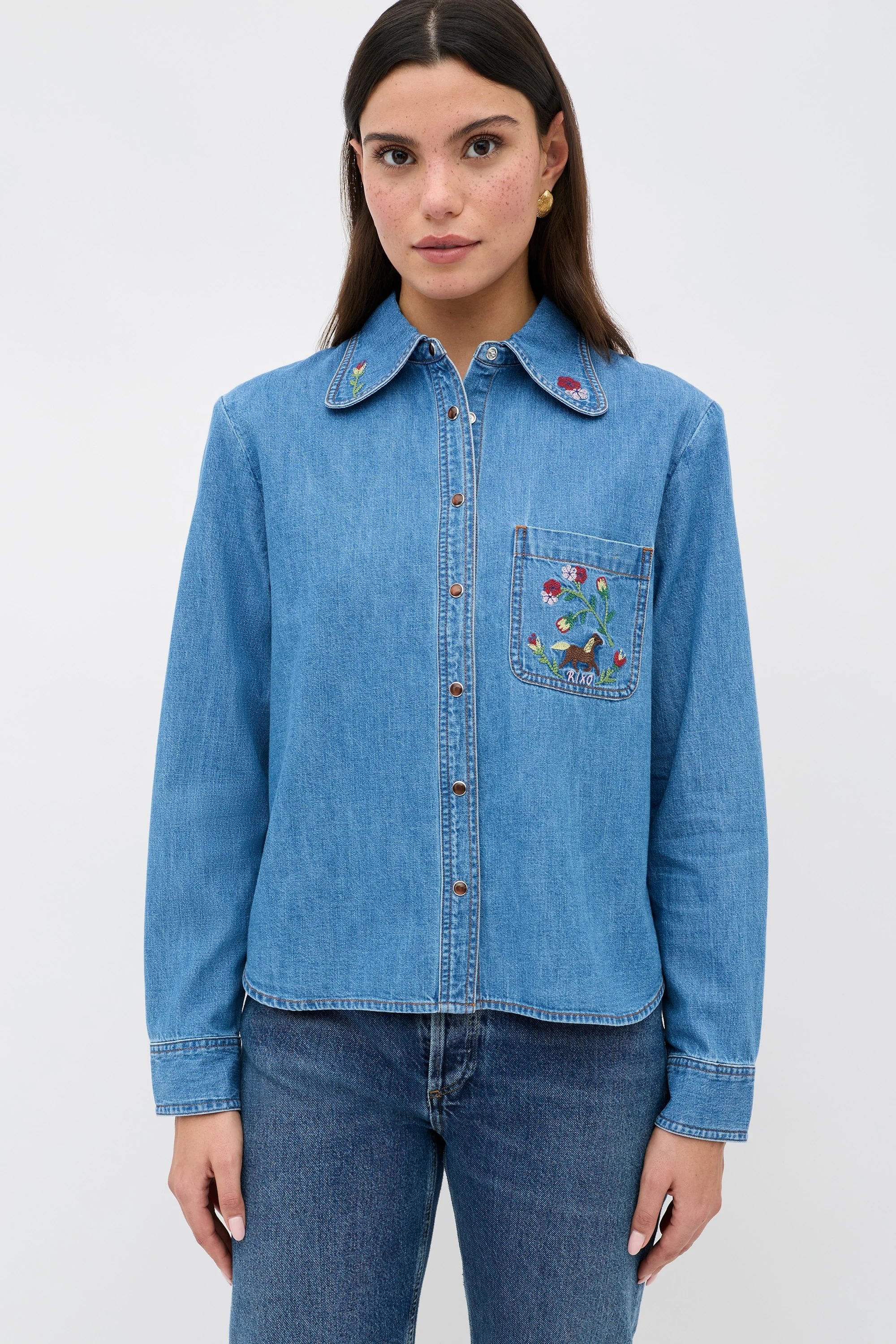 Top Edaline Sadie Embroidery Light Vintage