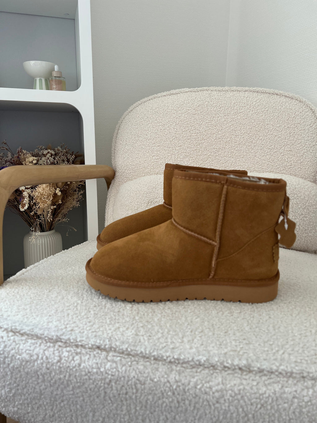 Camel Faux Fur-Lined Boots