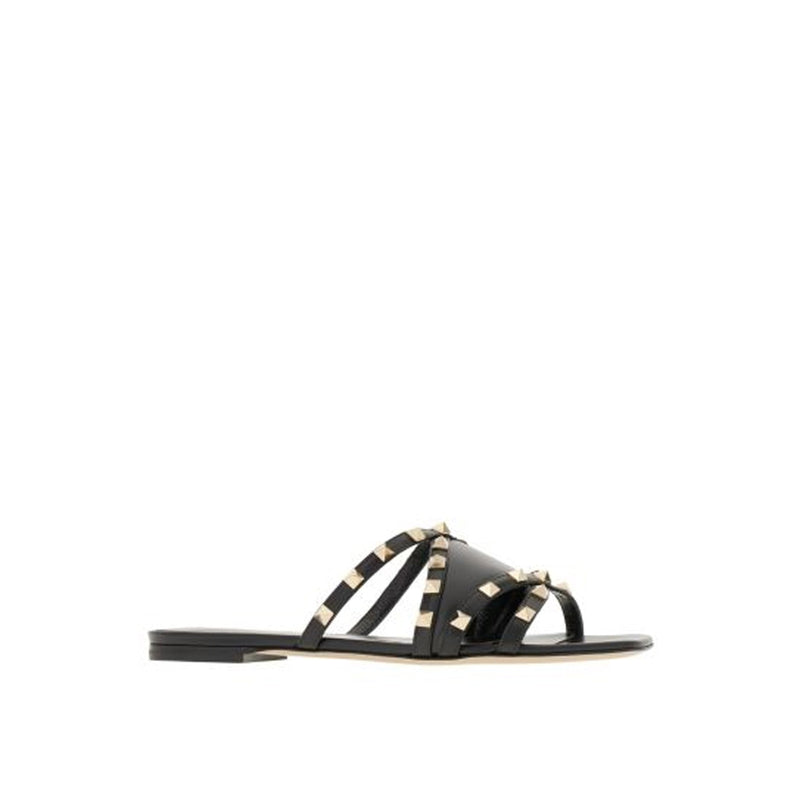 Sandales - Valentino Garavani Rockstud Leather Flat - Black