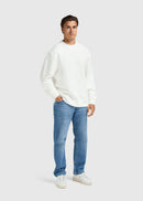 Jersey de bouclé con cuello redondo - Crudo