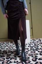 Bronze Glitter Eva Midi Skirt
