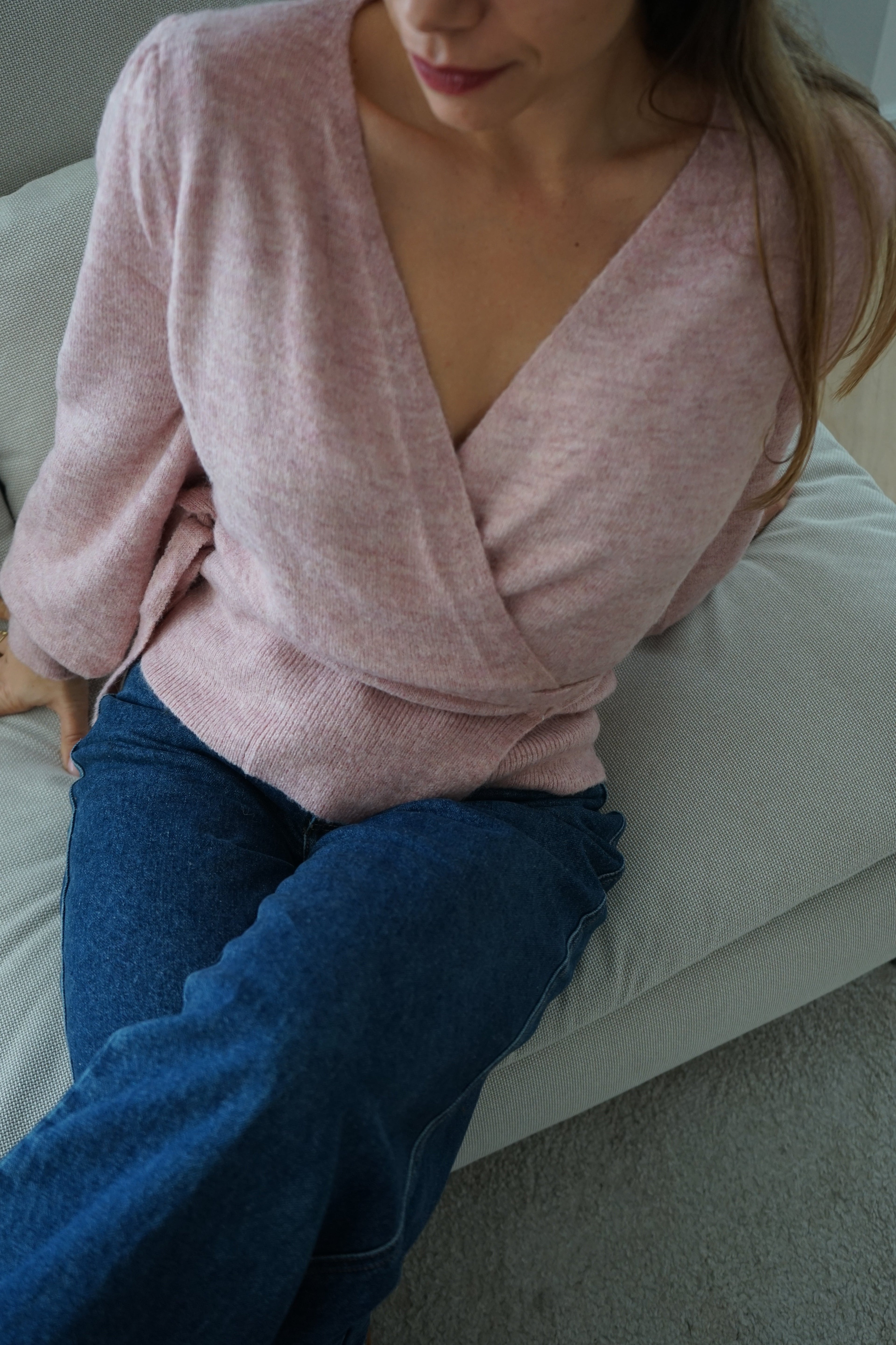 Cardigan À Noeud En Laine Et Mohair Pia Rose