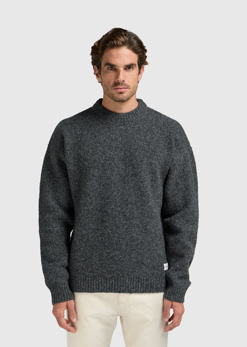 Cozy Round Neck Sweater - Anthracite