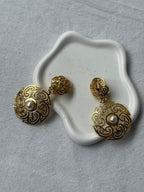 Pendientes Vintage - Colgantes Arabescos Y Perlas