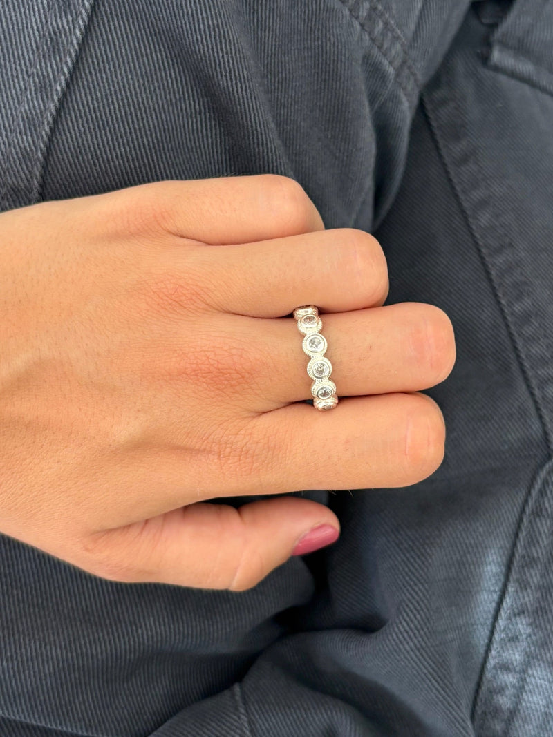 Bague Lágrima Blanco Plata