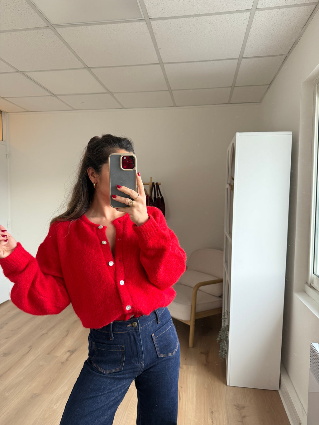 Charlie red cardigan