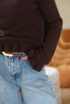 Gabriel Froufrou Collar Chocolate Sweater