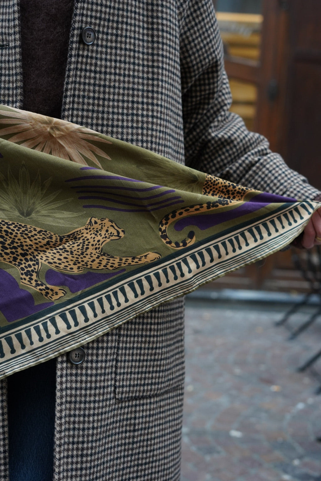 Georgia Scarf Khaki Pattern