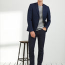 Blazer Coton/Li - Bleu Moyen Uni - Homme