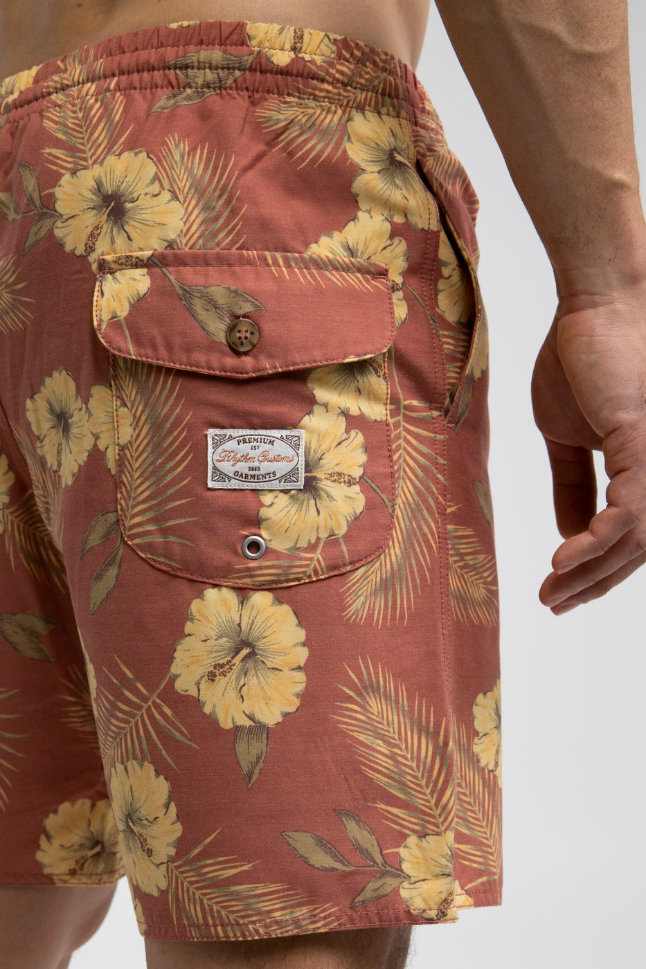 Rhythm - Malo Beach Swim Shorts - Brick - Men