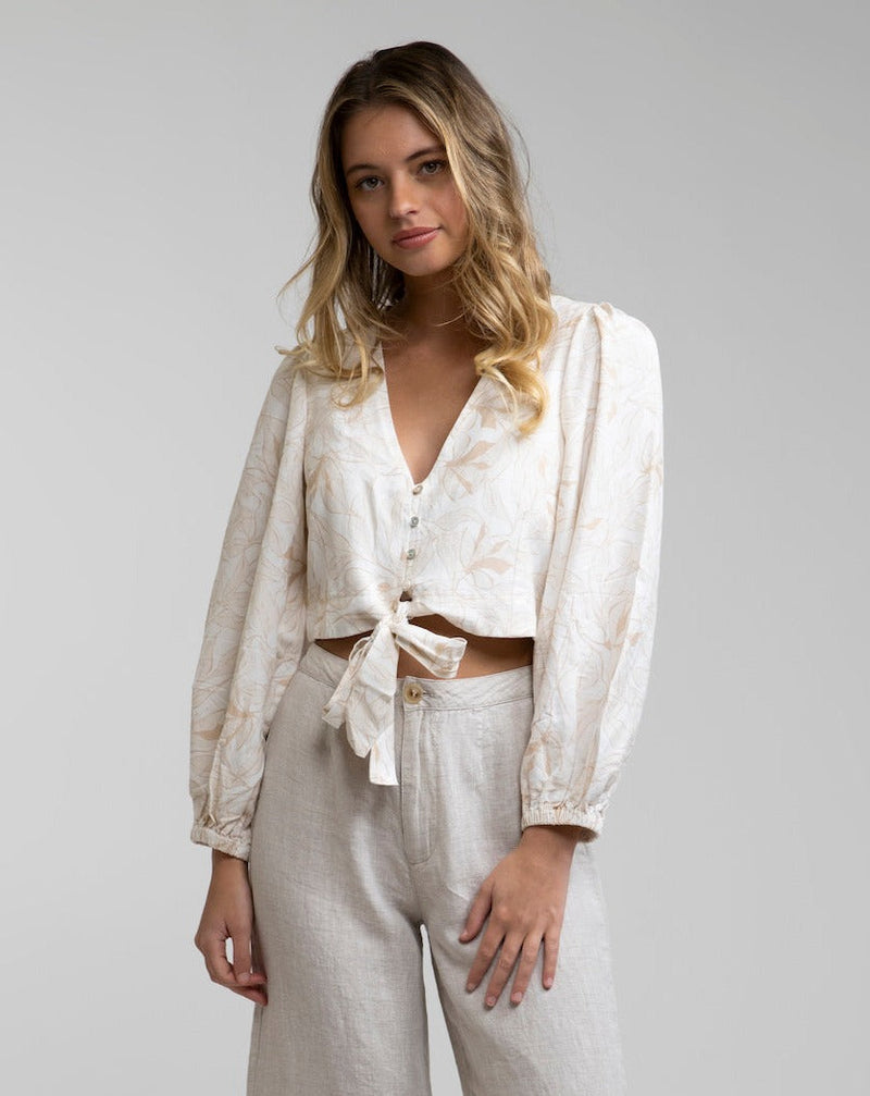 Rhythm - Top Banksia con lazo en la parte delantera - Blanco - Mujer
