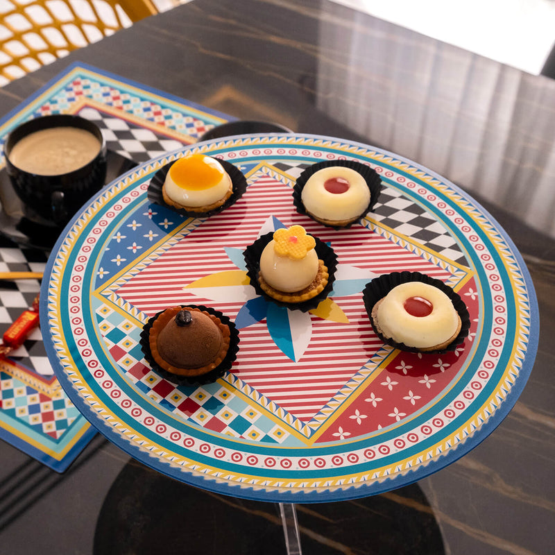 Decor - Petit Présentoir à Gâteau Avec Cloche - Foulard