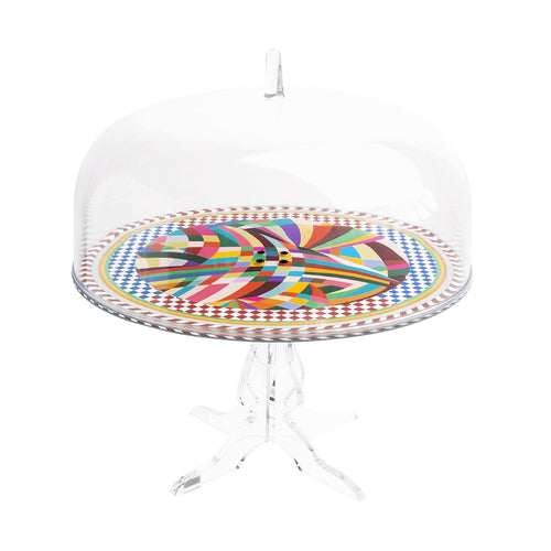Decor - Petit Présentoir à Gâteau Avec Cloche - Rainbow