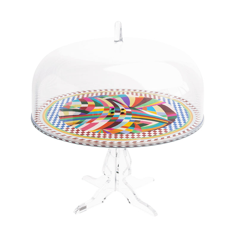 Decor - Petit Présentoir à Gâteau Avec Cloche - Rainbow