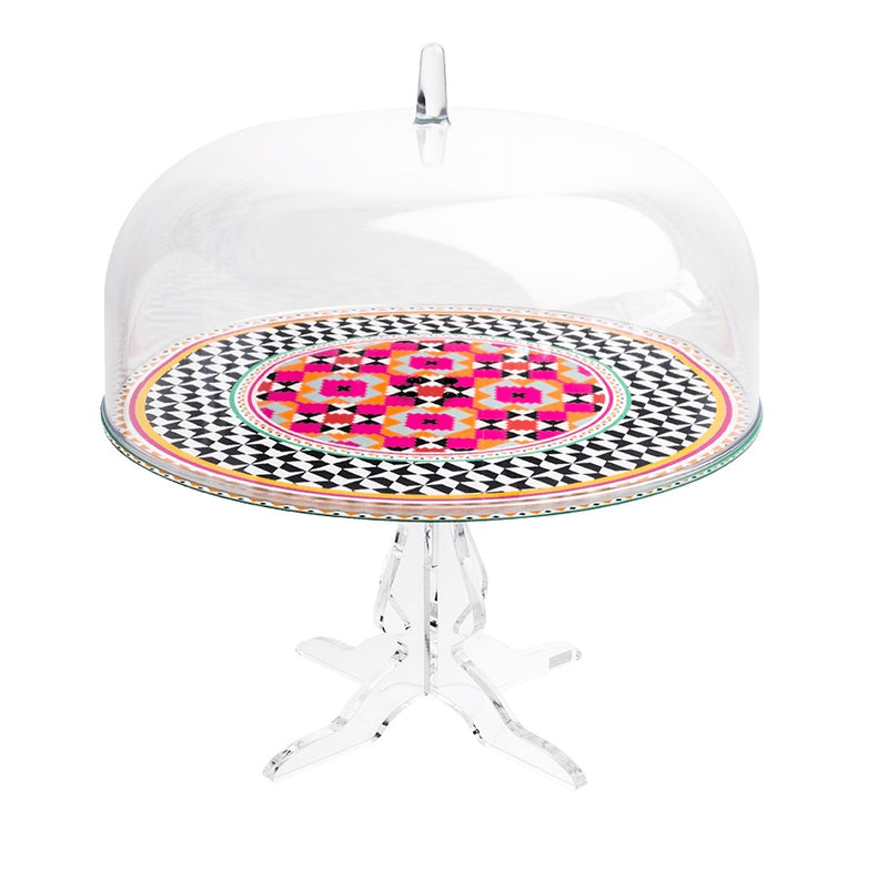 Decor - Petit Présentoir à Gâteau Avec Cloche - Ethnic