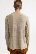 Rhythm - T-Shirt Dobby Stripe Pocket Ls T-Shirt - Maple - Men