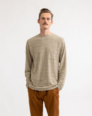 Rhythm - T-Shirt Dobby Stripe Pocket Ls T-Shirt - Maple - Homme