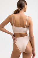 Rhythm - Top bandeau Geo Slim Line - Melocotón - Mujer