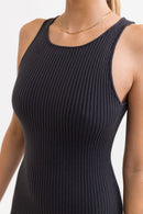 Rhythm - Robe Olina Midi - Charcoal - Femme