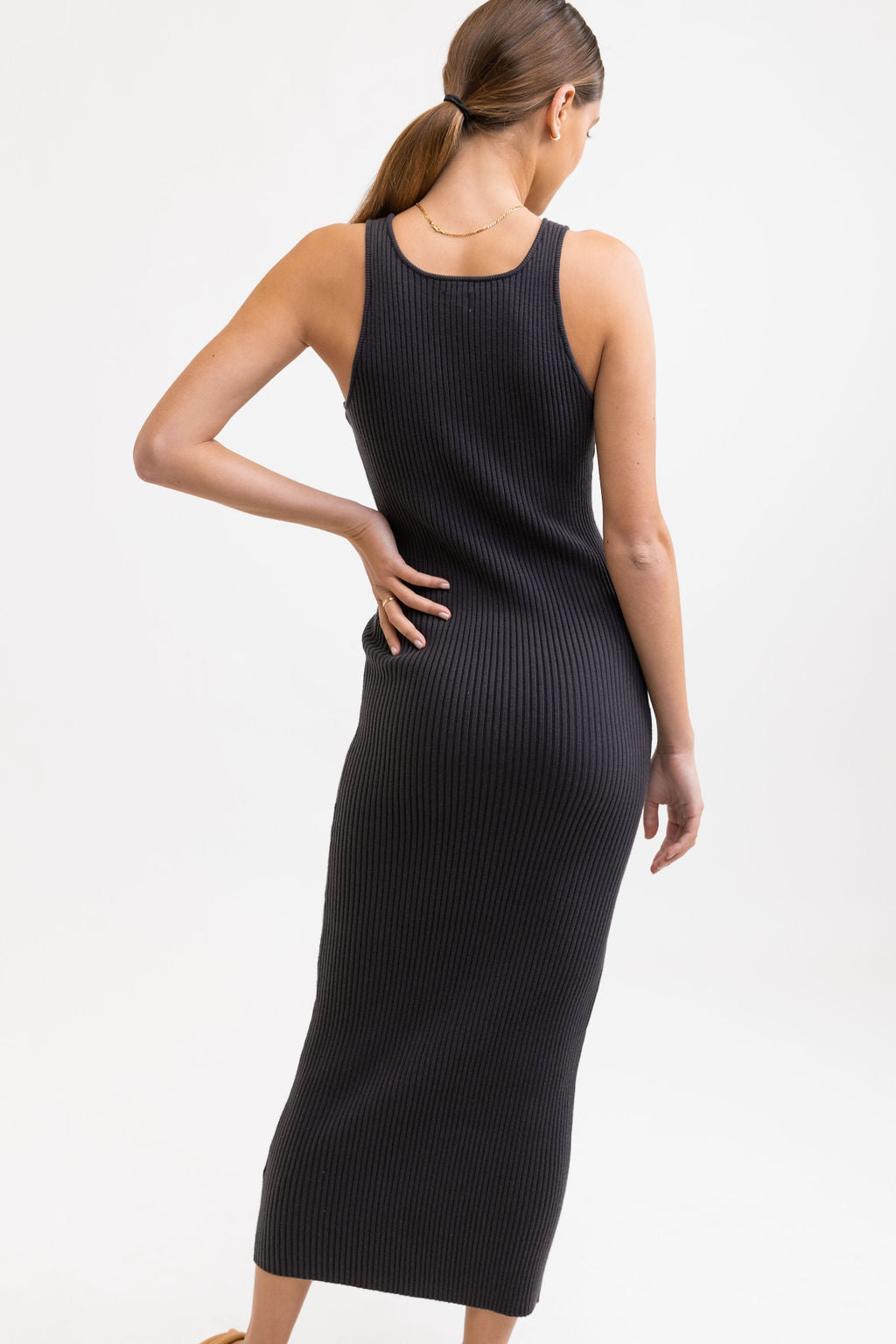 Rhythm - Robe Olina Midi - Charcoal - Femme