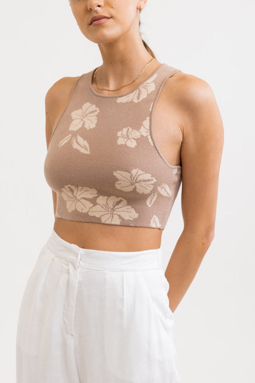 Rhythm - Top Hibiscus - Taupe - Femme