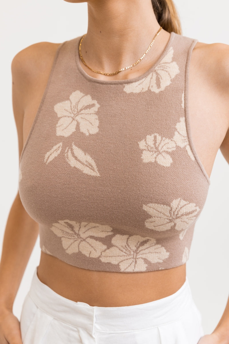 Rhythm - Top Hibiscus - Taupe - Mujer