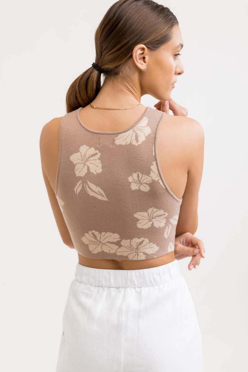 Rhythm - Top Hibiscus - Taupe - Mujer
