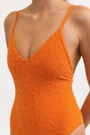 Rhythm - Traje de baño de una pieza Paisley Deep V - Dusty - Mujer