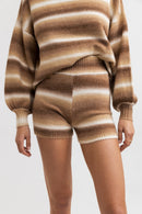 Rhythm - Shorts de punto Yeni Stripes - Latte - Mujer