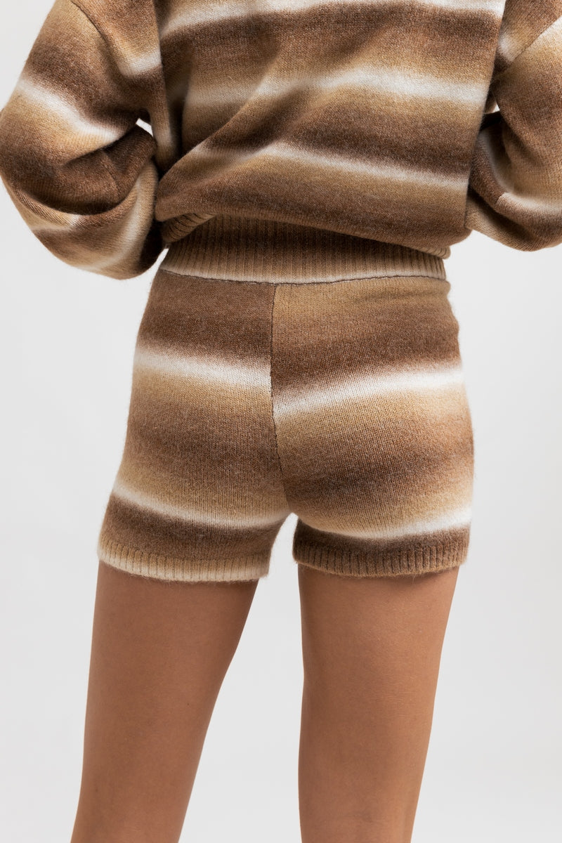 Rhythm - Shorts de punto Yeni Stripes - Latte - Mujer