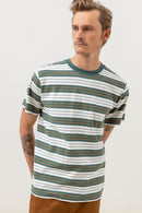 Rhythm - T-Shirt Vintage Stripe - Teal - Homme