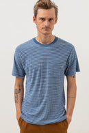 Rhythm - T-Shirt Linen Stripe Stripe - Slate - Homme