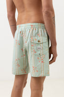 Rhythm - Short De Bain Floral Stripe - Sage - Homme