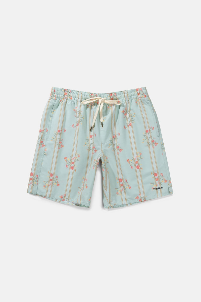 Rhythm - Short De Bain Floral Stripe - Sage - Homme