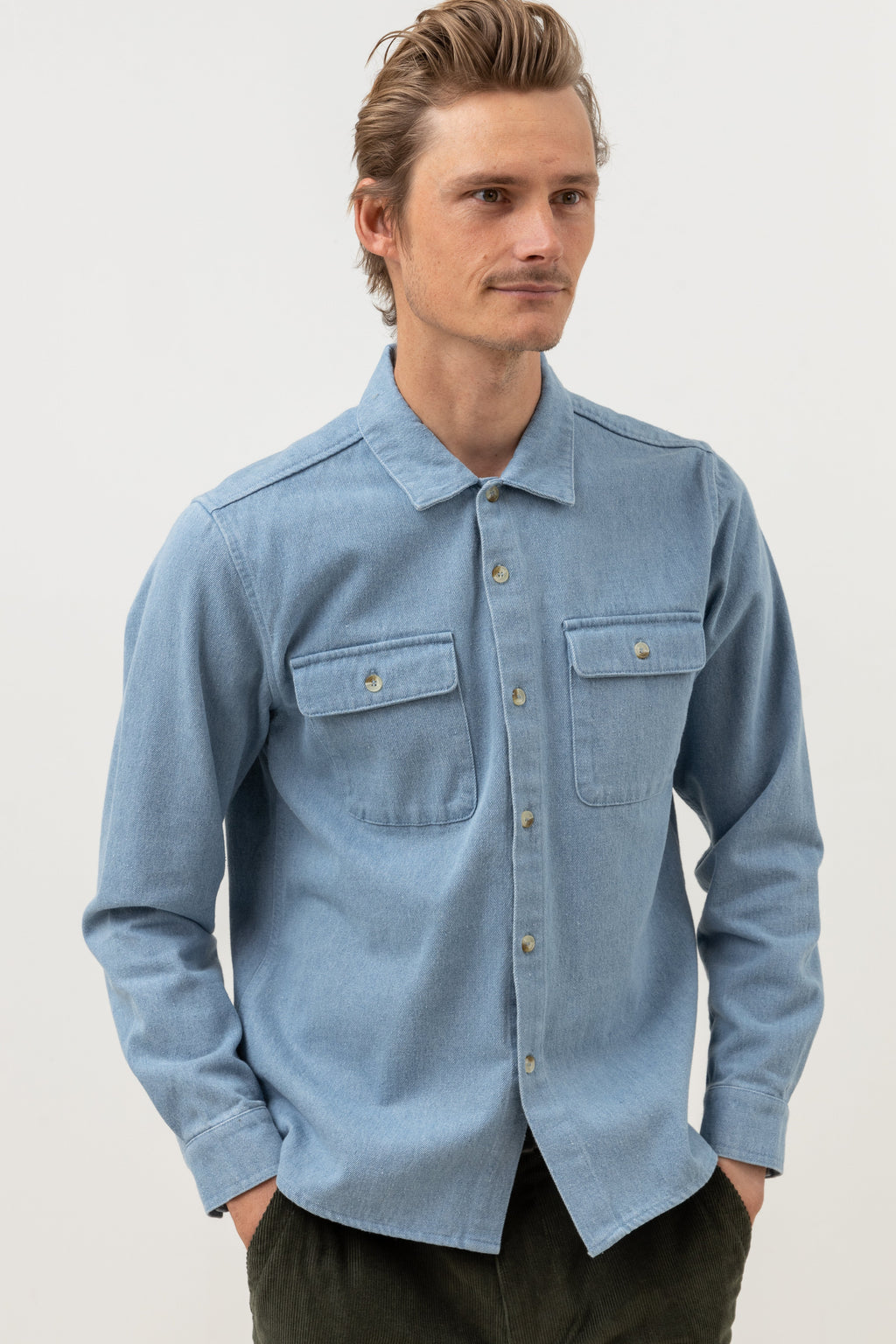 Denim LS Shirt - Denim - Men
