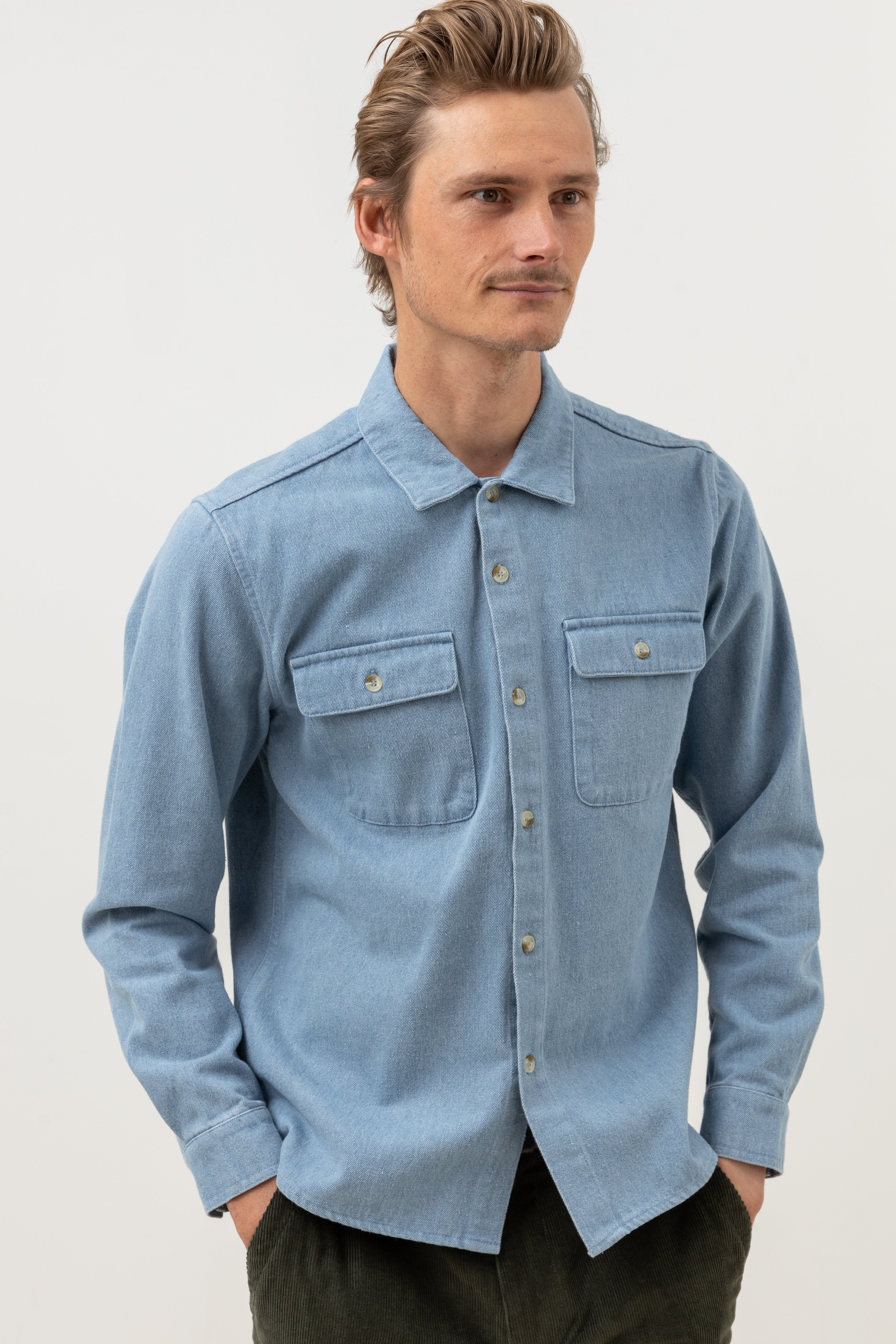 Denim LS Shirt - Denim - Men