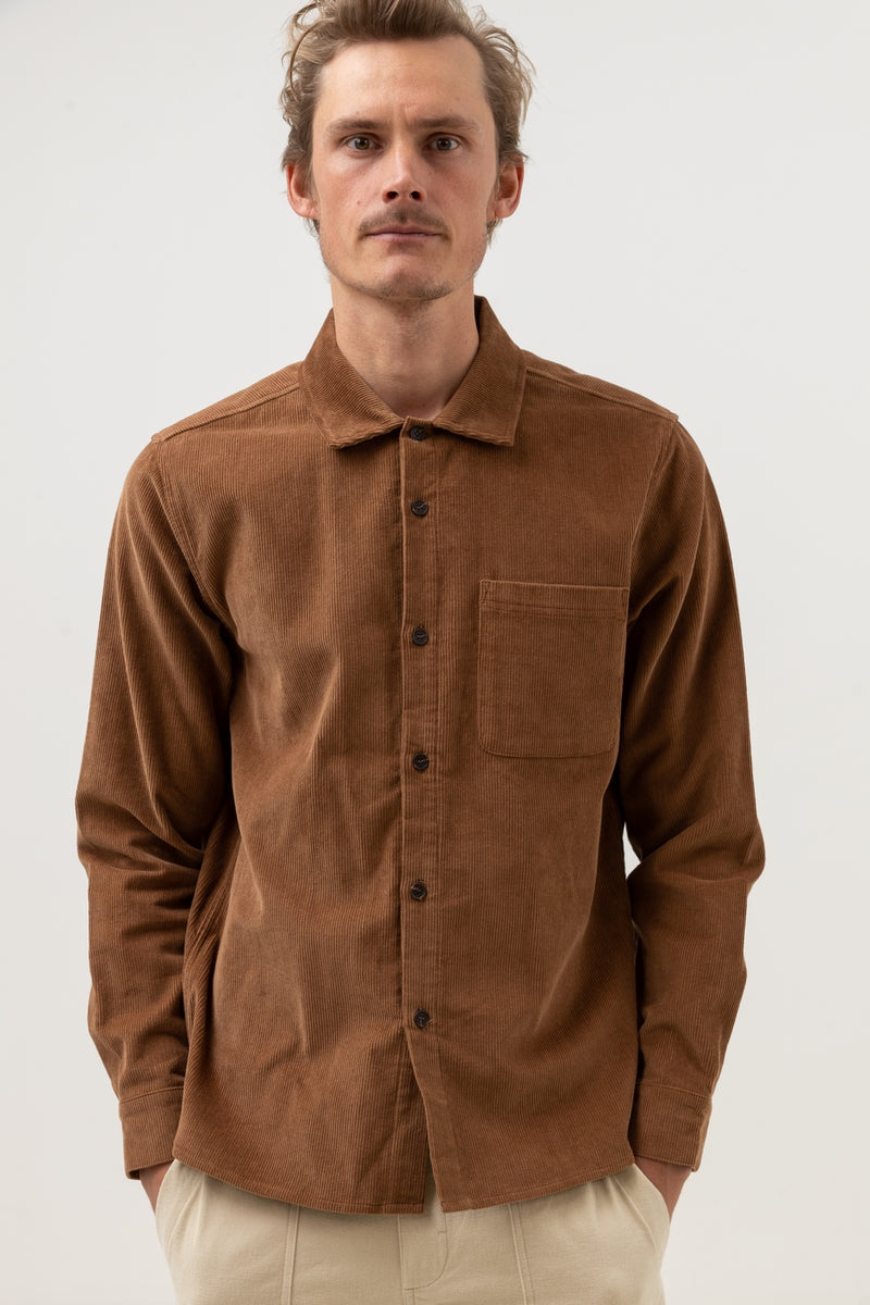 Rhythm - Chemise Corduroy Ls - Brown - Homme