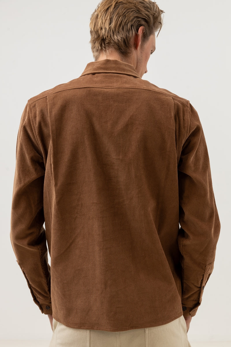 Rhythm - Chemise Corduroy Ls - Brown - Homme