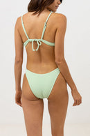 Rhythm - Bañador Isla Rib Hi Cut - Aloe - Mujer