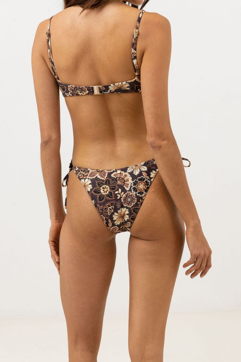 Rhythm - Traje de baño Pa con corte alto y lazo floral Cantabria - Marrón - Mujer