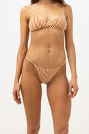 Rhythm - Maillot De Bain Sunbather Stripe String - Chocolate - Femme