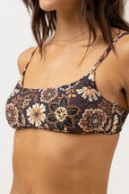 Bañador Cantabria Floral Crop Top - Brown - Mujer