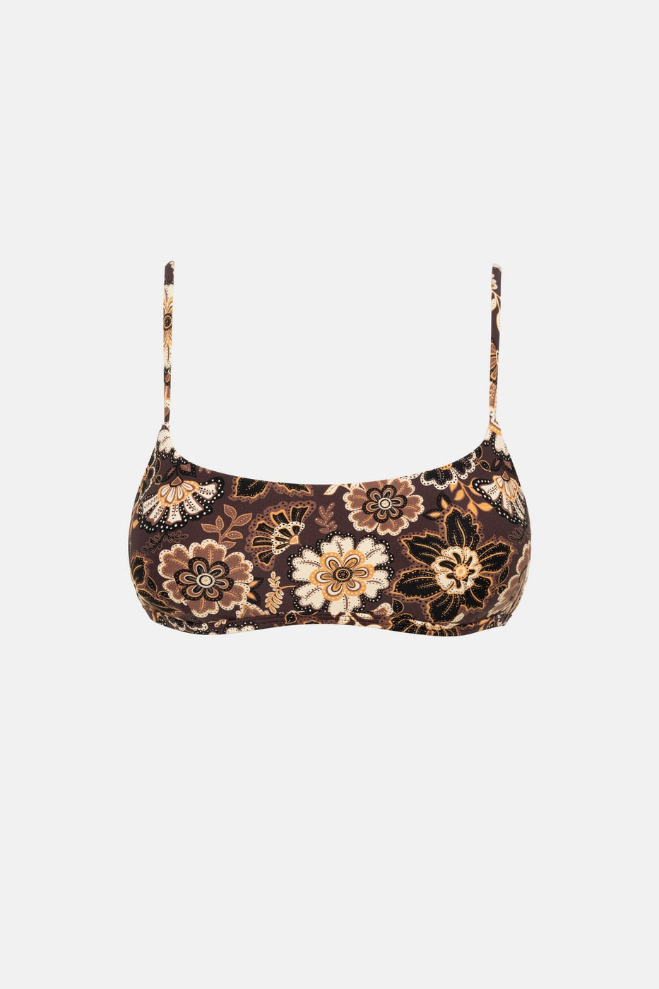 Bañador Cantabria Floral Crop Top - Brown - Mujer